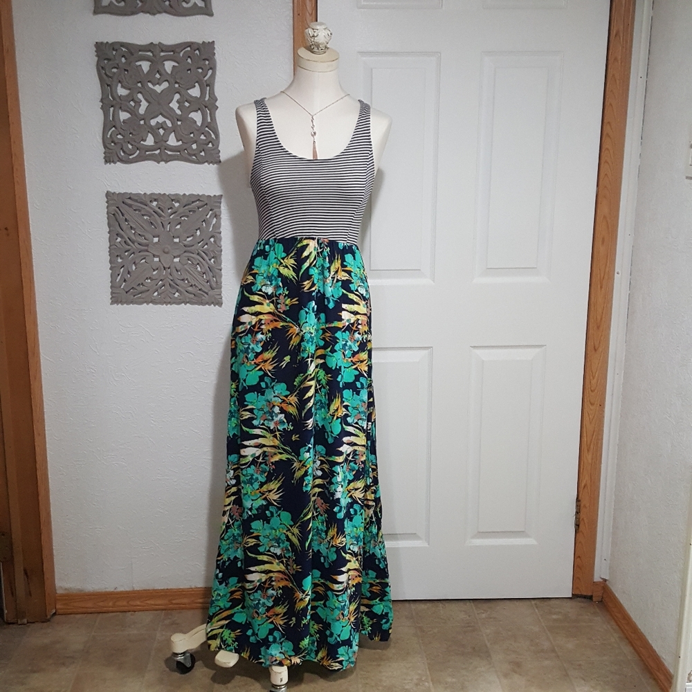 Nautical Floral Maxi Dress | NWT